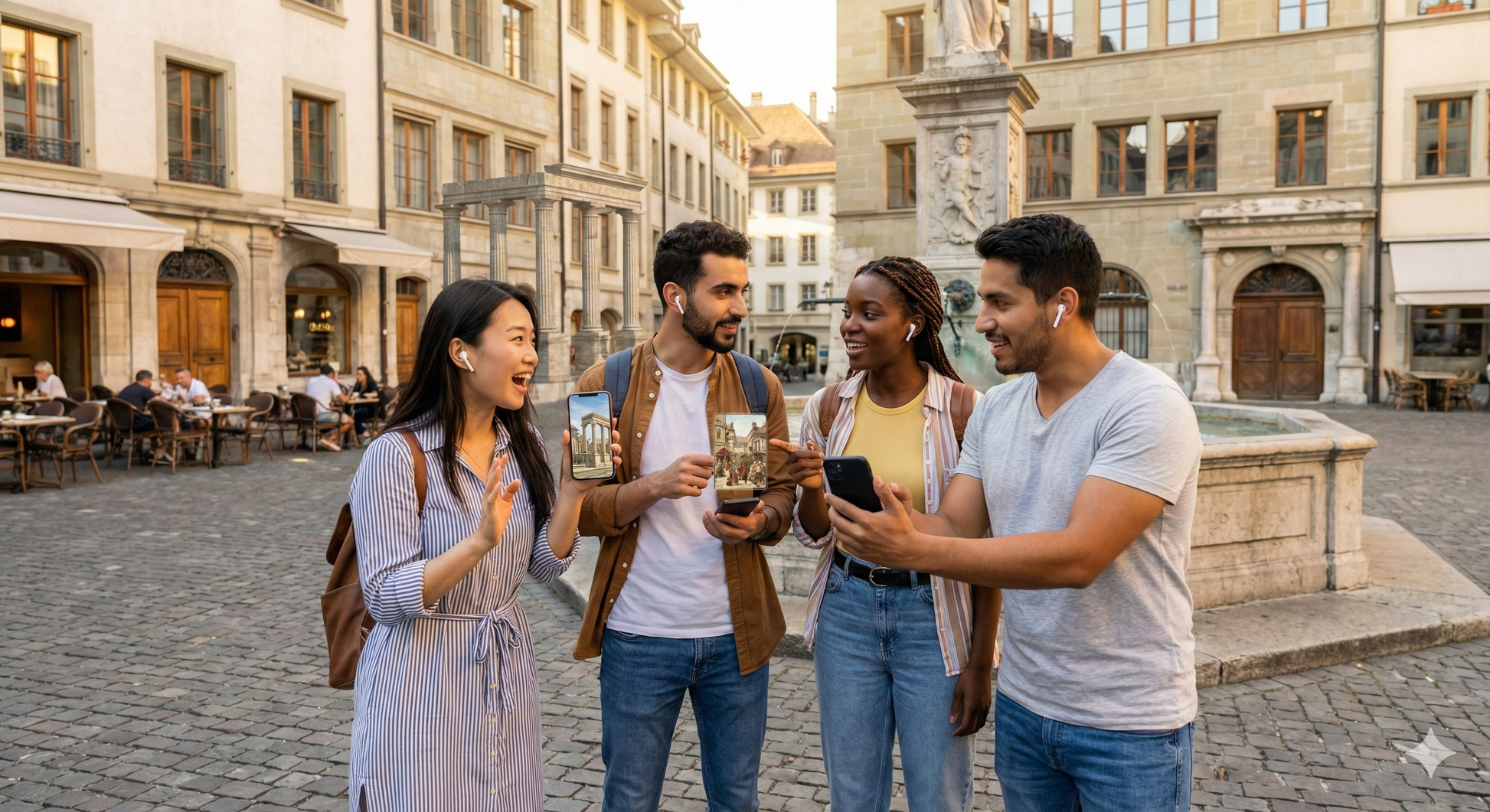 Self-guided audio tour of Place Bourg-de-Four in Geneva by Uvamai Niche Tourism, featuring historic sights and scenic views.
