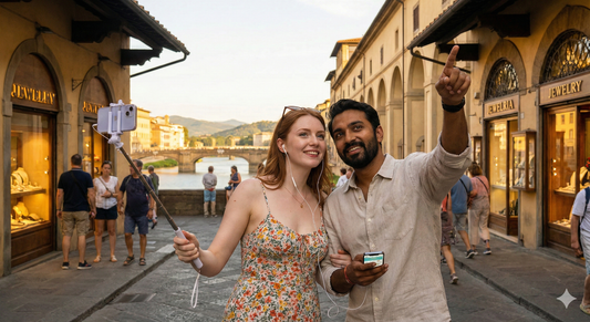 Self-guided audio tour of Ponte Vecchio by Uvamai Niche Tourism, featuring historic architecture and scenic views.