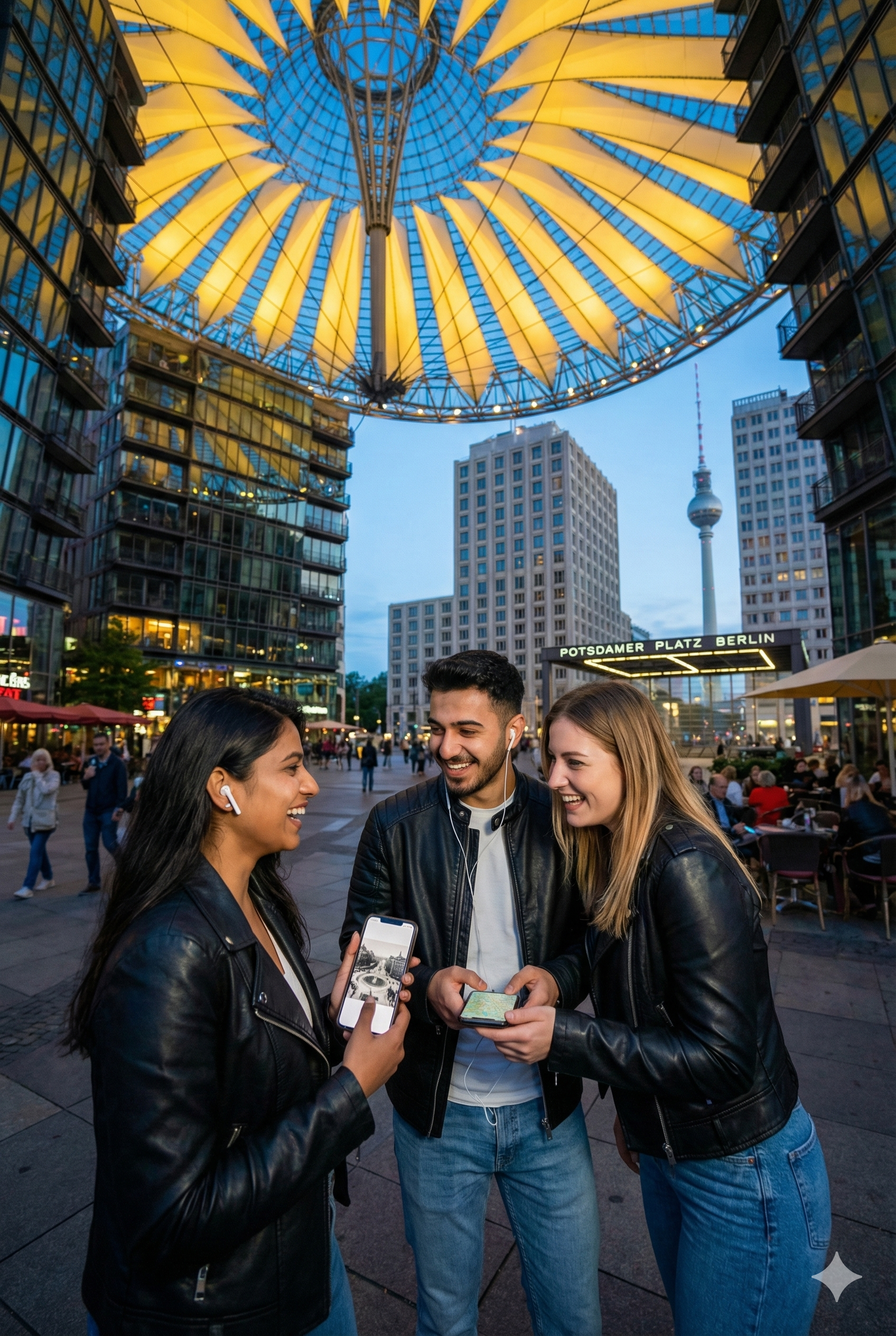 Self-guided audio tour of Potsdamer Platz in Berlin by Uvamai Niche Tourism, featuring iconic city sights and landmarks.