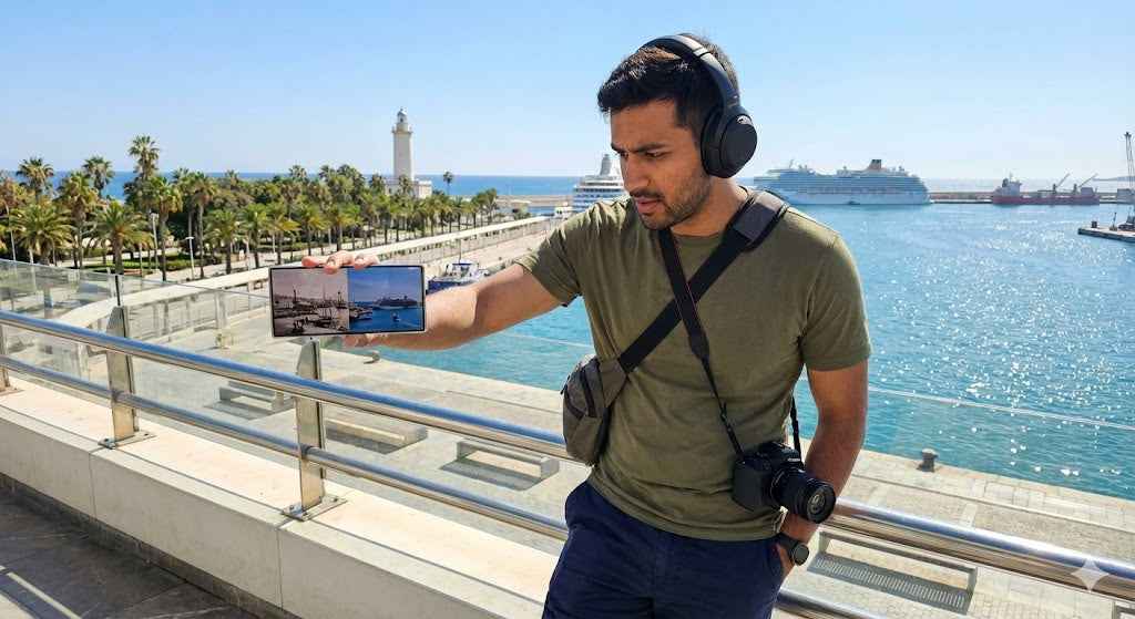 Self-guided audio tour of Malaga by Uvamai Niche Tourism, featuring scenic city views and historic landmarks.