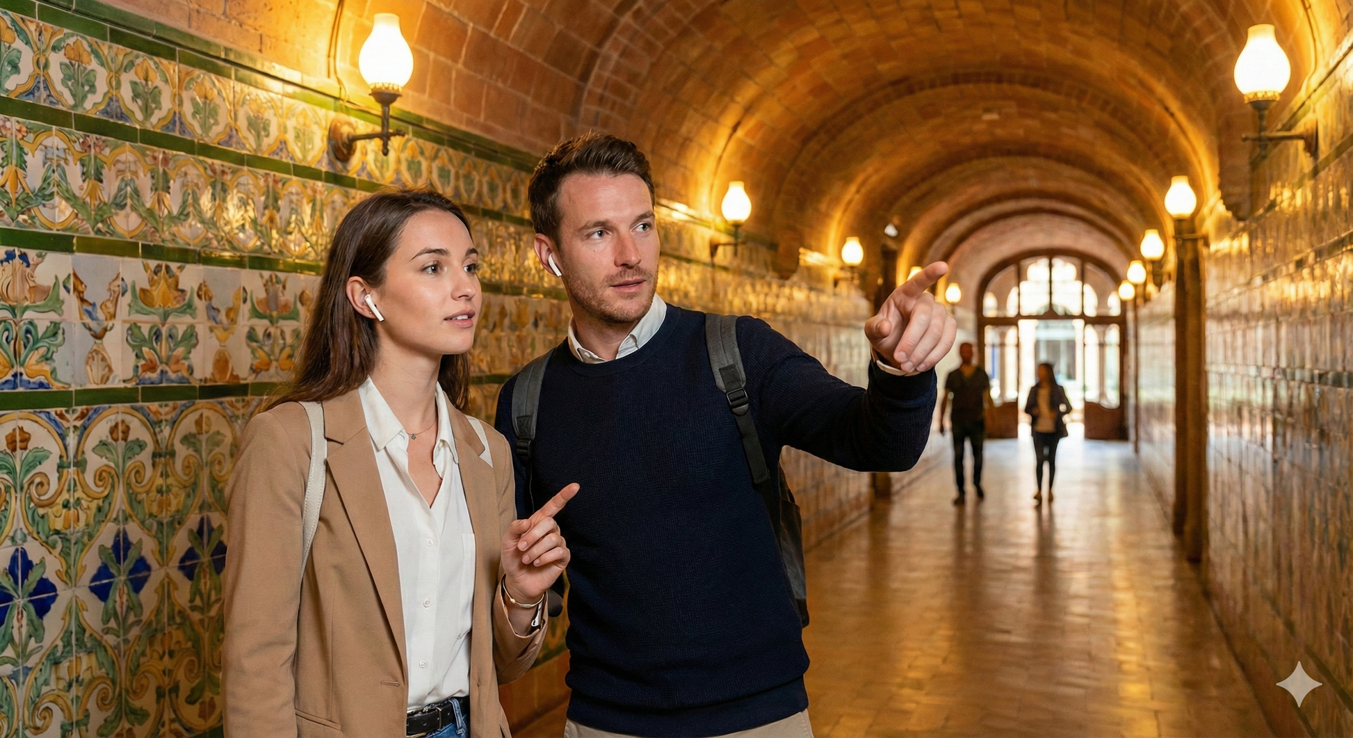 Self-guided audio tour of Barcelona by Uvamai Niche Tourism, featuring modernist architecture images of Sant Pau.