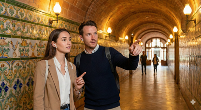 Self-guided audio tour of Barcelona by Uvamai Niche Tourism, featuring modernist architecture images of Sant Pau.