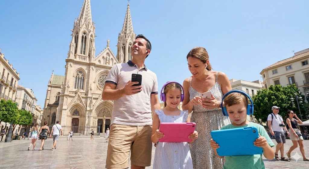 Self-guided audio tour of Sacred Heart Church in Malaga by Uvamai Niche Tourism, featuring detailed views of the church's facade.