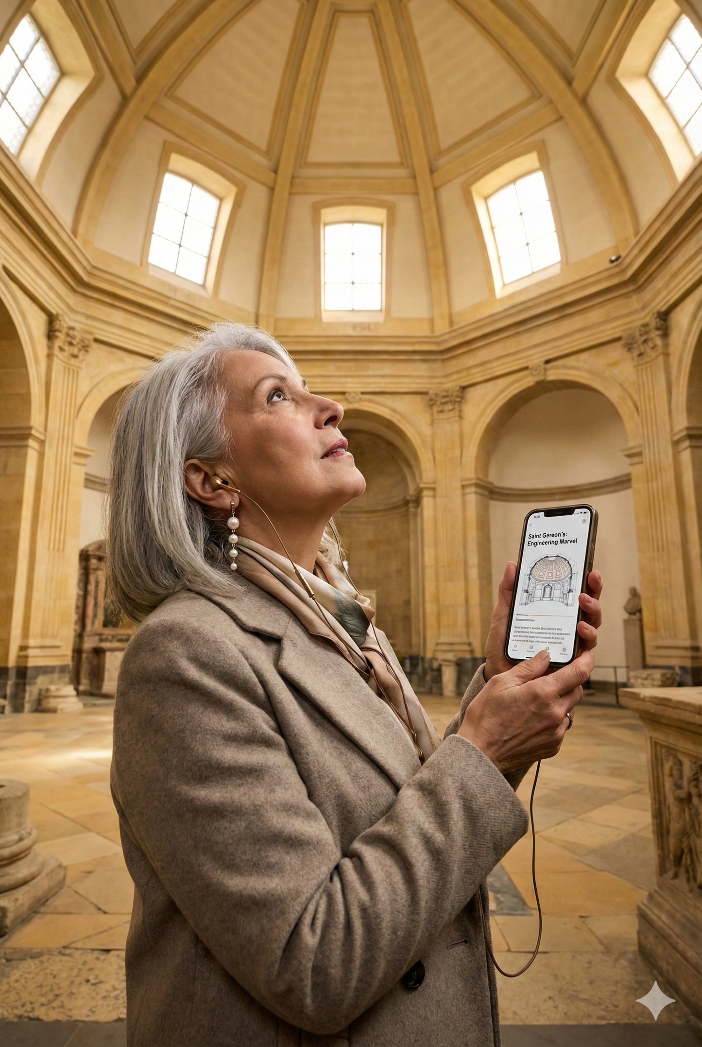 Self-guided audio tour for Saint Gereon Basilica by Uvamai Niche Tourism, featuring detailed visuals of the historic basilica.