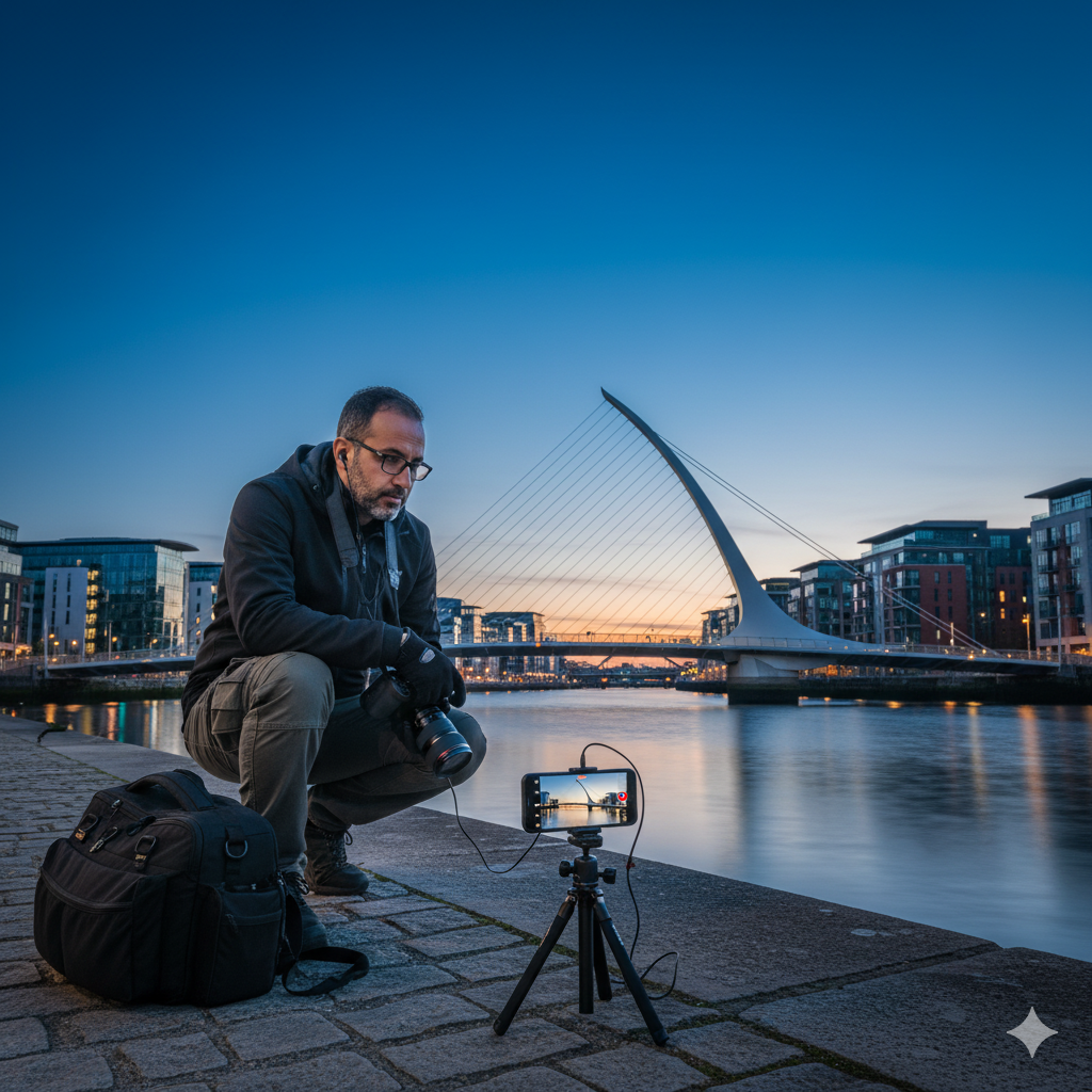 Self-guided audio tour by Uvamai Niche Tourism featuring Samuel Beckett Bridge in Dublin.