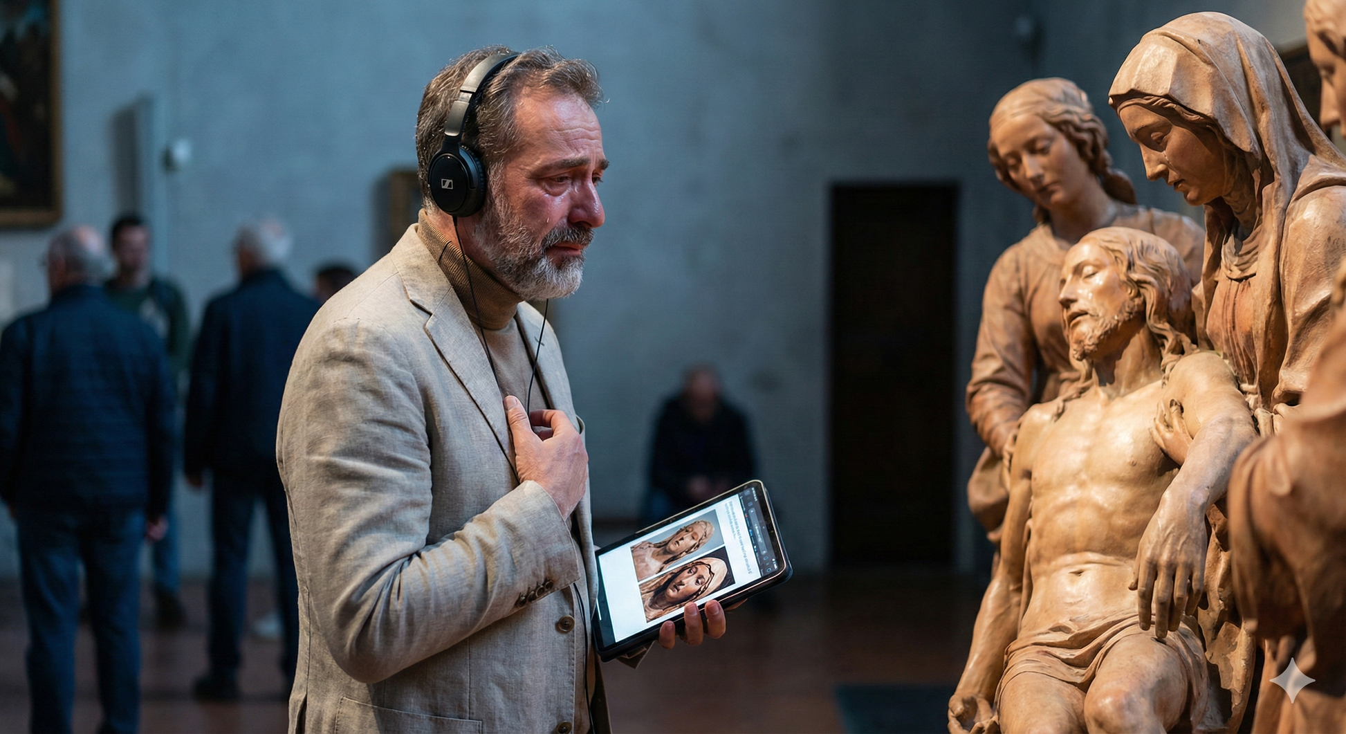 Audio tour device featuring headphones and control buttons, used for exploring the Santuario di Santa Maria della Vita in Bologna.