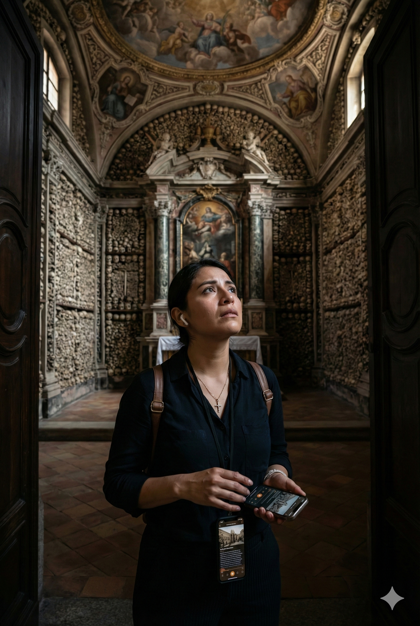 Self-guided audio tour of Santuario di San Bernardino alle Ossa by Uvamai Niche Tourism, featuring detailed views of the historic church interior.