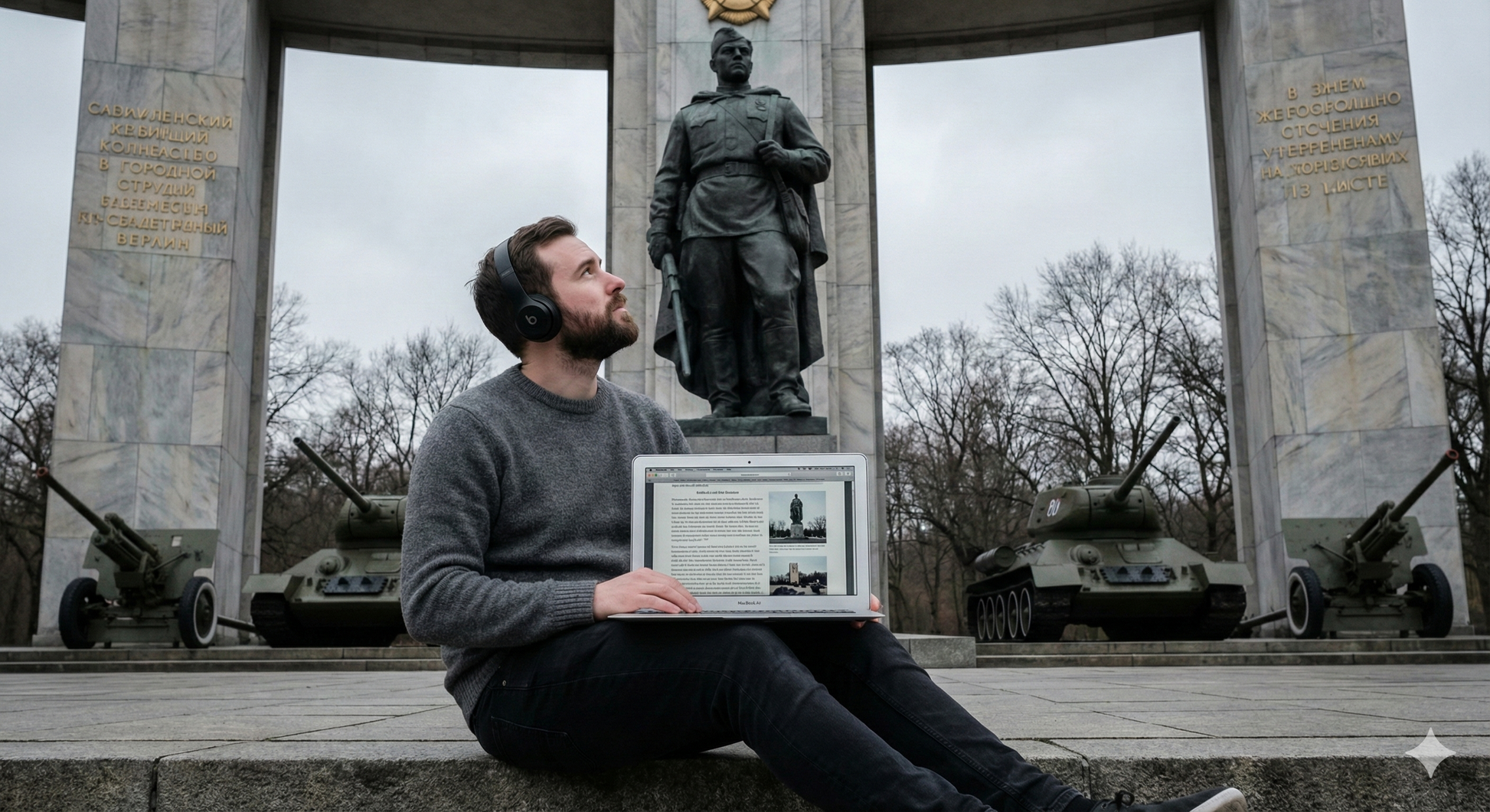 Self-guided audio tour of Berlin's Soviet Memorial in Tiergarten, featuring historical insights by Uvamai Niche Tourism.
