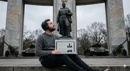 Self-guided audio tour of Berlin's Soviet Memorial in Tiergarten, featuring historical insights by Uvamai Niche Tourism.