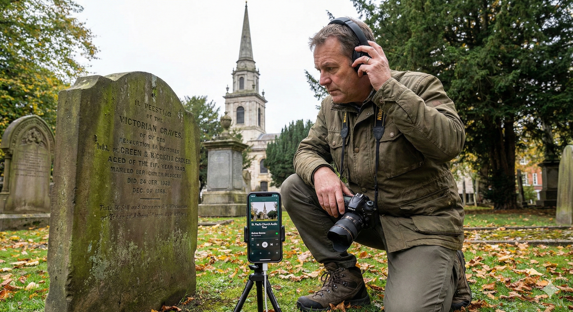 Self-guided audio tour of St. Paul’s Church in Birmingham by Uvamai Niche Tourism, showing the historic church building exterior.