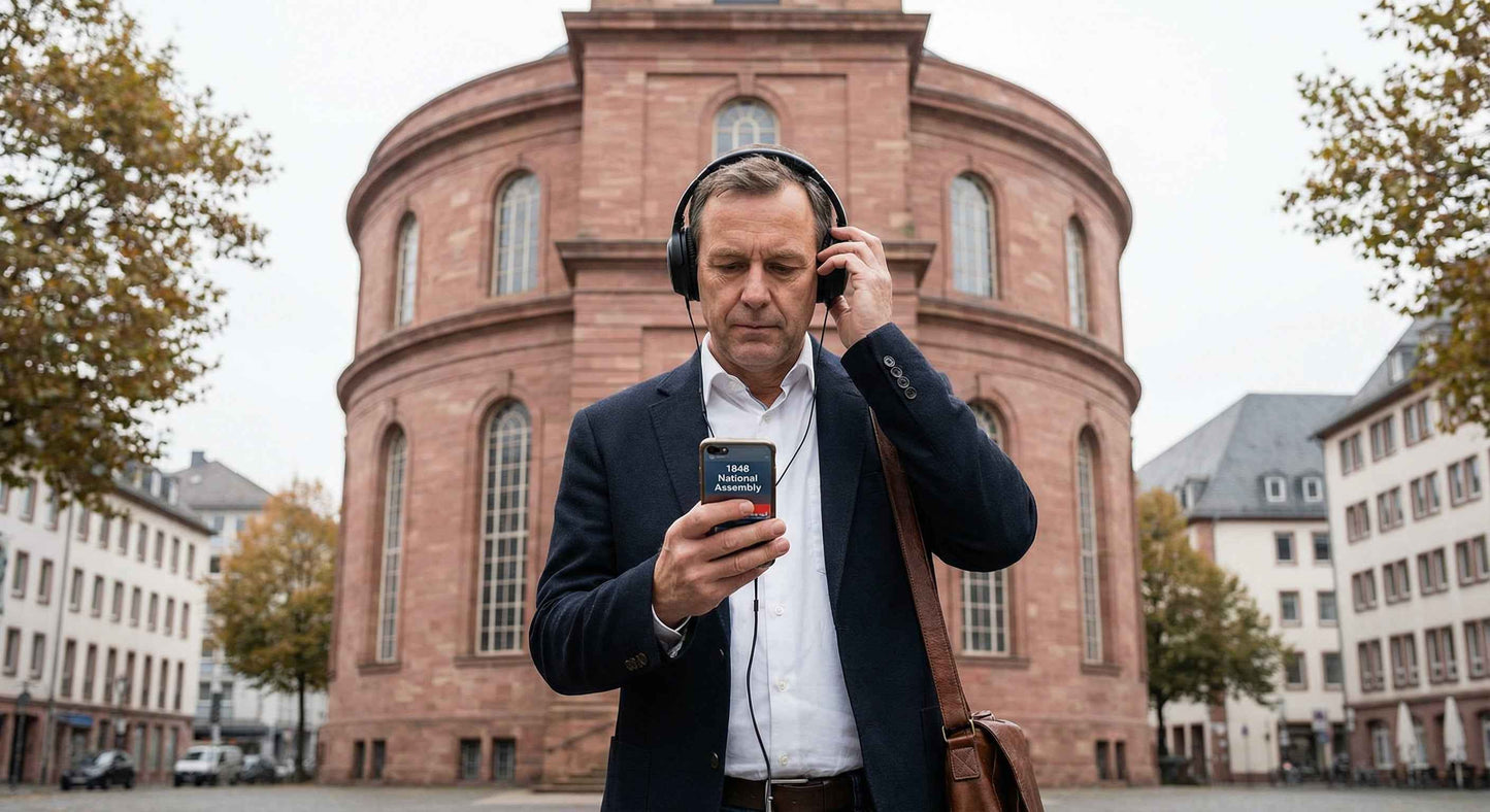 Self-guided audio tour of St. Paul’s Church in Frankfurt, showcasing the historic architecture and interior details.