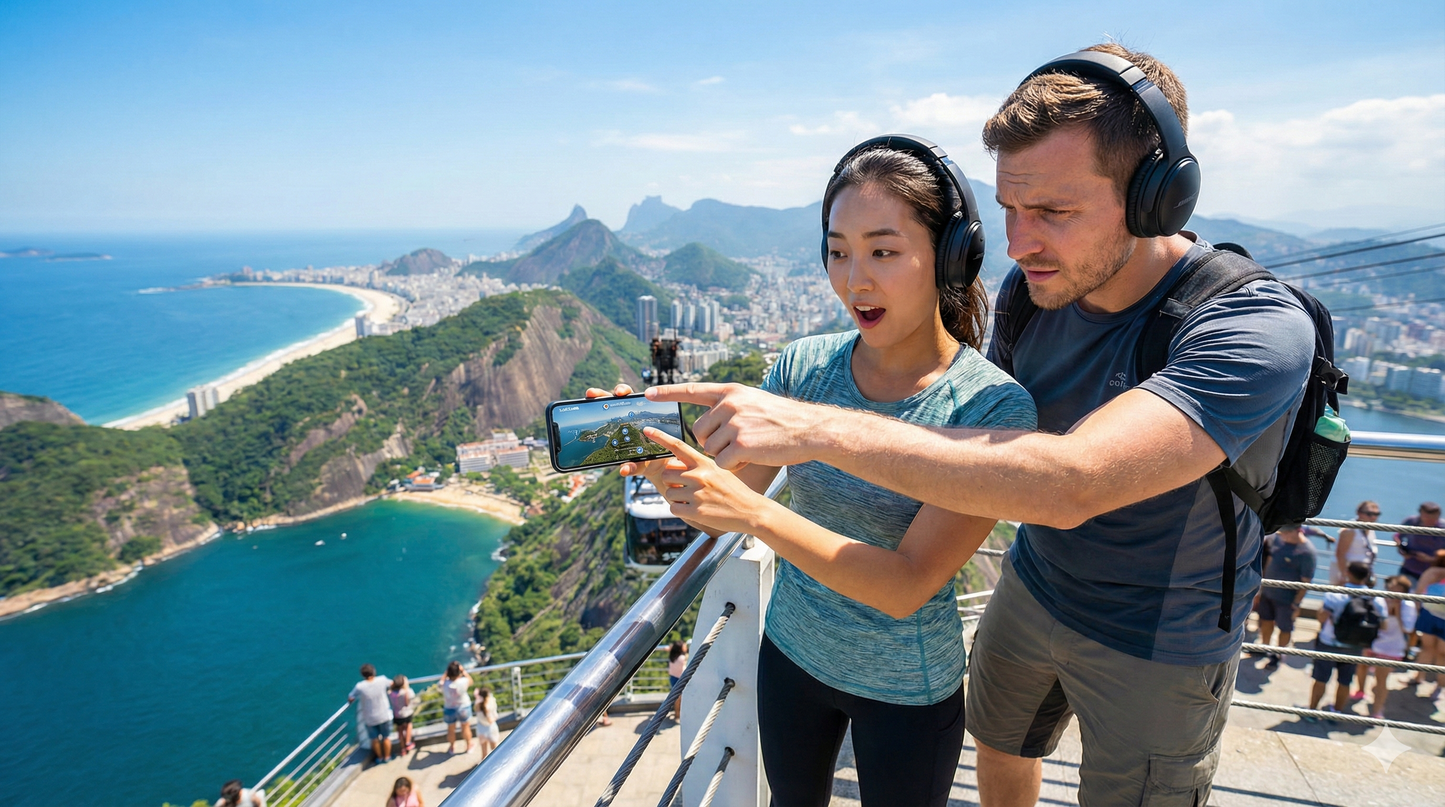 Self-guided audio tour of Sugarloaf Mountain in Rio de Janeiro by Uvamai Niche Tourism.