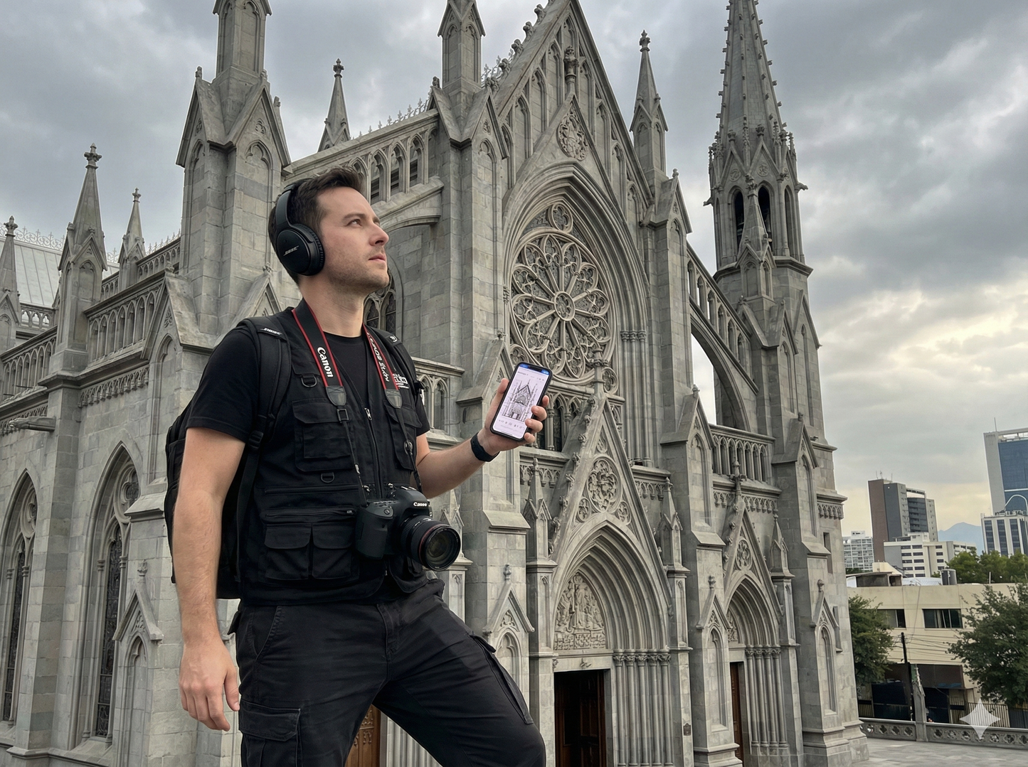 Self-guided audio tour of Templo del Sagrado Corazón showcasing Gothic architecture, by Uvamai Niche Tourism.