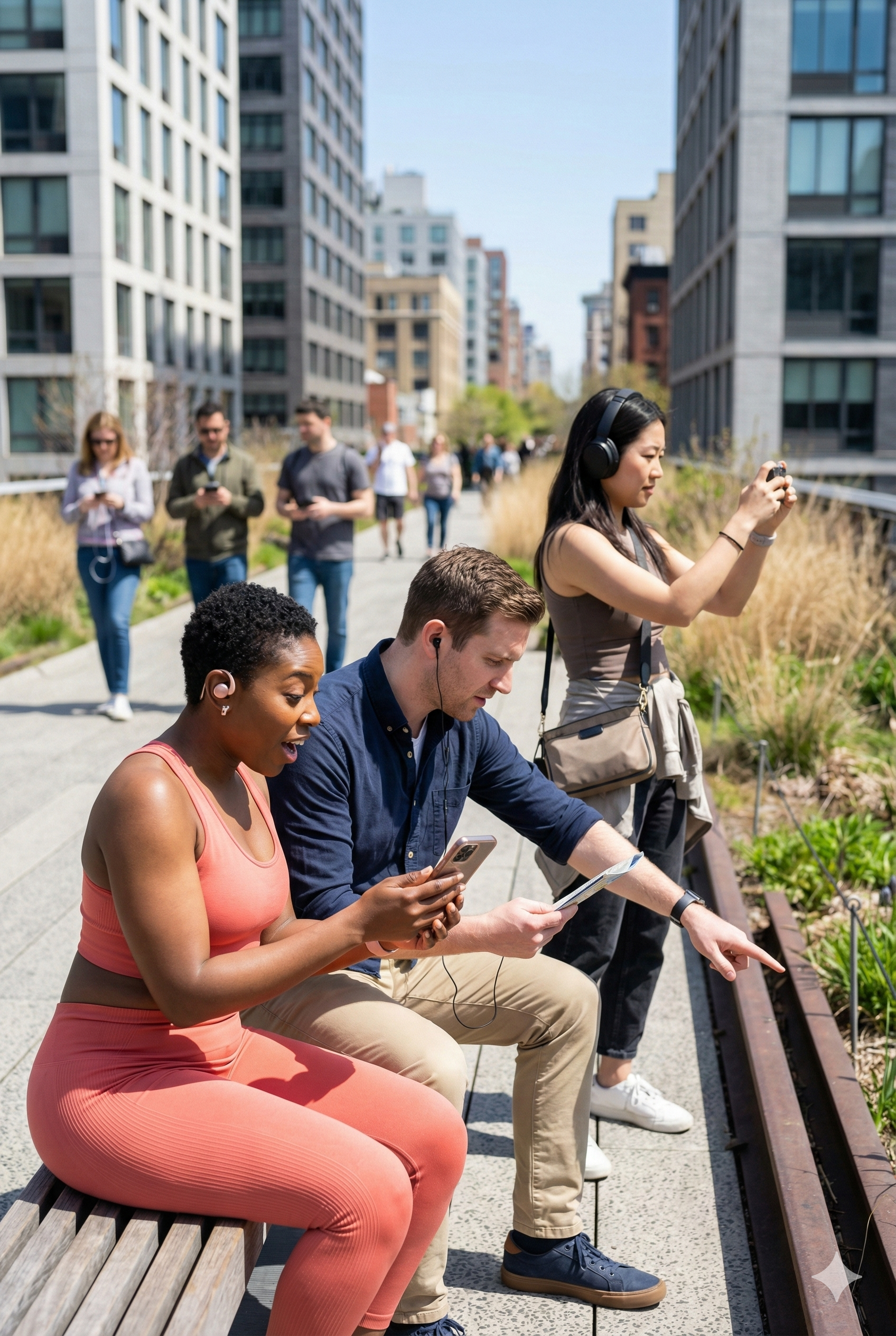 Self-guided audio tour of New York City's High Line, featuring Uvamai Niche Tourism's engaging narration and scenic views.