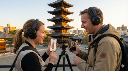 Audio guide device showing Toji Temple for the Kyoto Self-Guided Audio Tour by Uvamai Niche Tourism