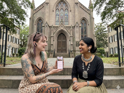 Self-guided audio tour of Charleston by Uvamai Niche Tourism featuring images of the Unitarian Church in Charleston.