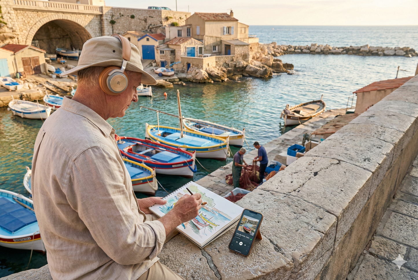 Self-guided audio tour of Vallon des Auffes in Marseille by Uvamai Niche Tourism, featuring scenic coastal views and charming harbor scenes.