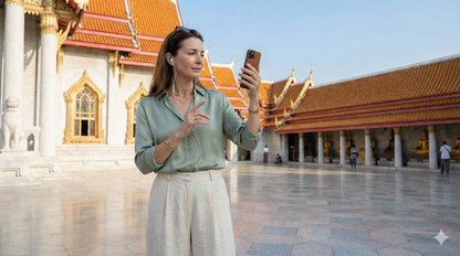 Self-guided audio tour image of Wat Benchamabophit, the Marble Temple, from Uvamai Niche Tourism.