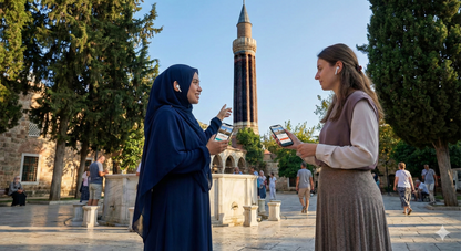 Uvamai Self-Guided Audio Tour of Antalya, featuring cultural bridge moments and scenic landmarks in the historic city.