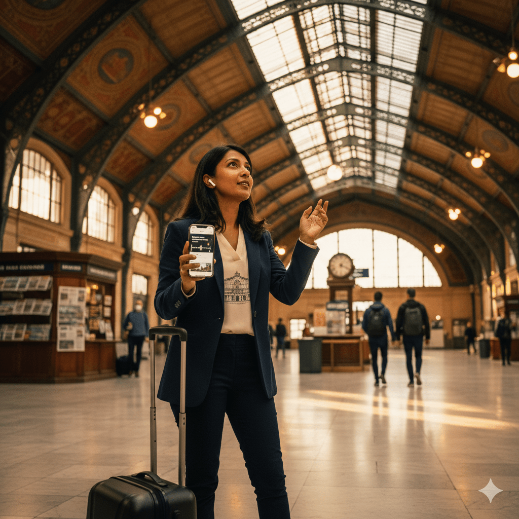 Bordeaux Self-Guided Audio Tour by Uvamai Niche Tourism, featuring a smartphone and headphones for exploring Bordeaux landmarks.