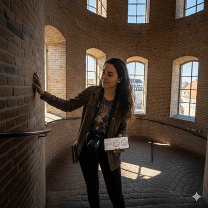 Copenhagen Self-Guided Audio Tour by Uvamai Niche Tourism displayed on a mobile device screen with map and audio controls.