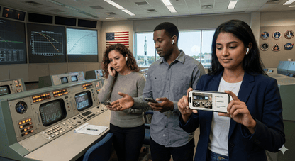 Self-guided audio tour device with headphones for exploring Houston, offered by Uvamai Niche Tourism.