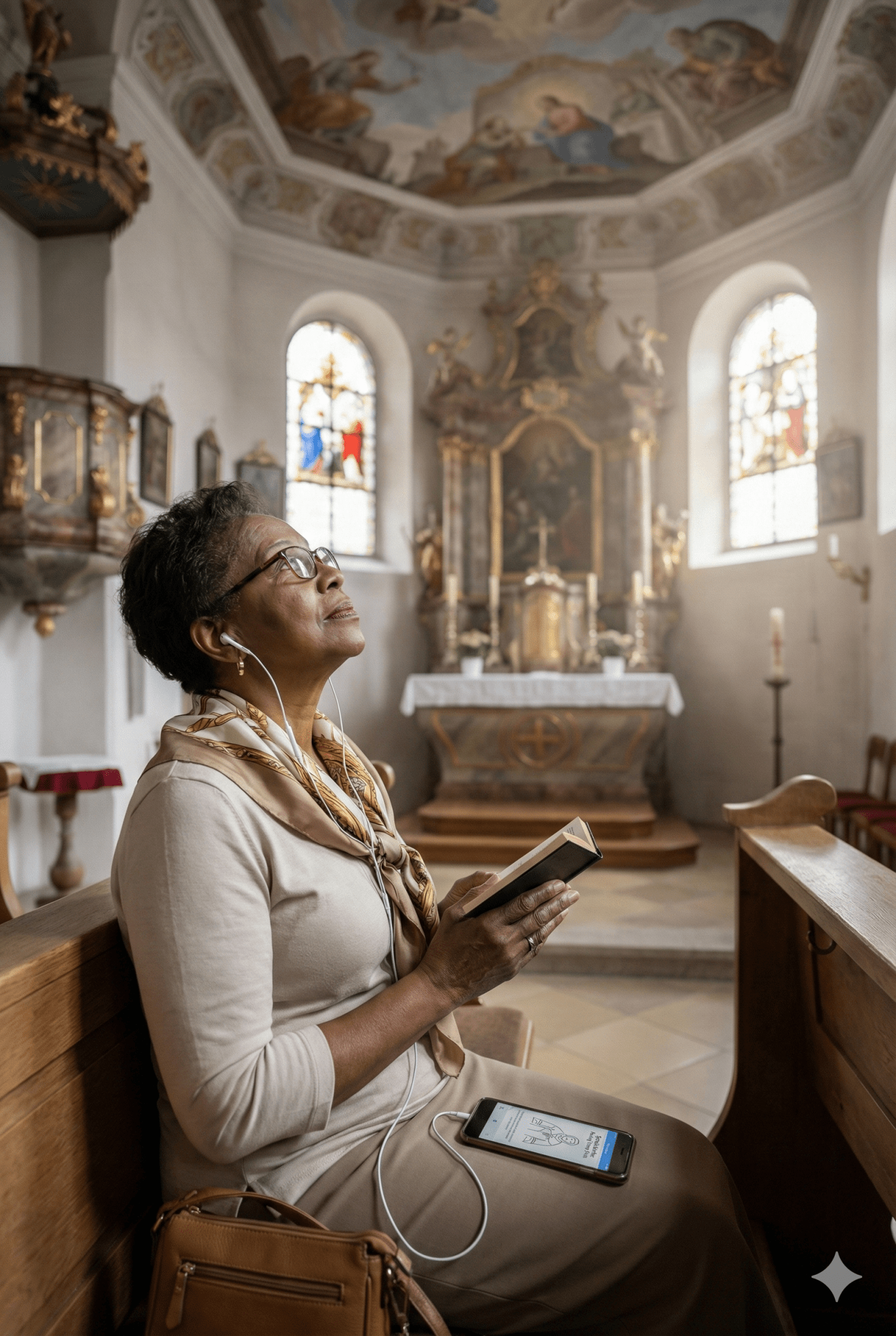 Innsbruck Self-Guided Audio Tour by Uvamai Niche Tourism, featuring headphones and smartphone displaying tour app.