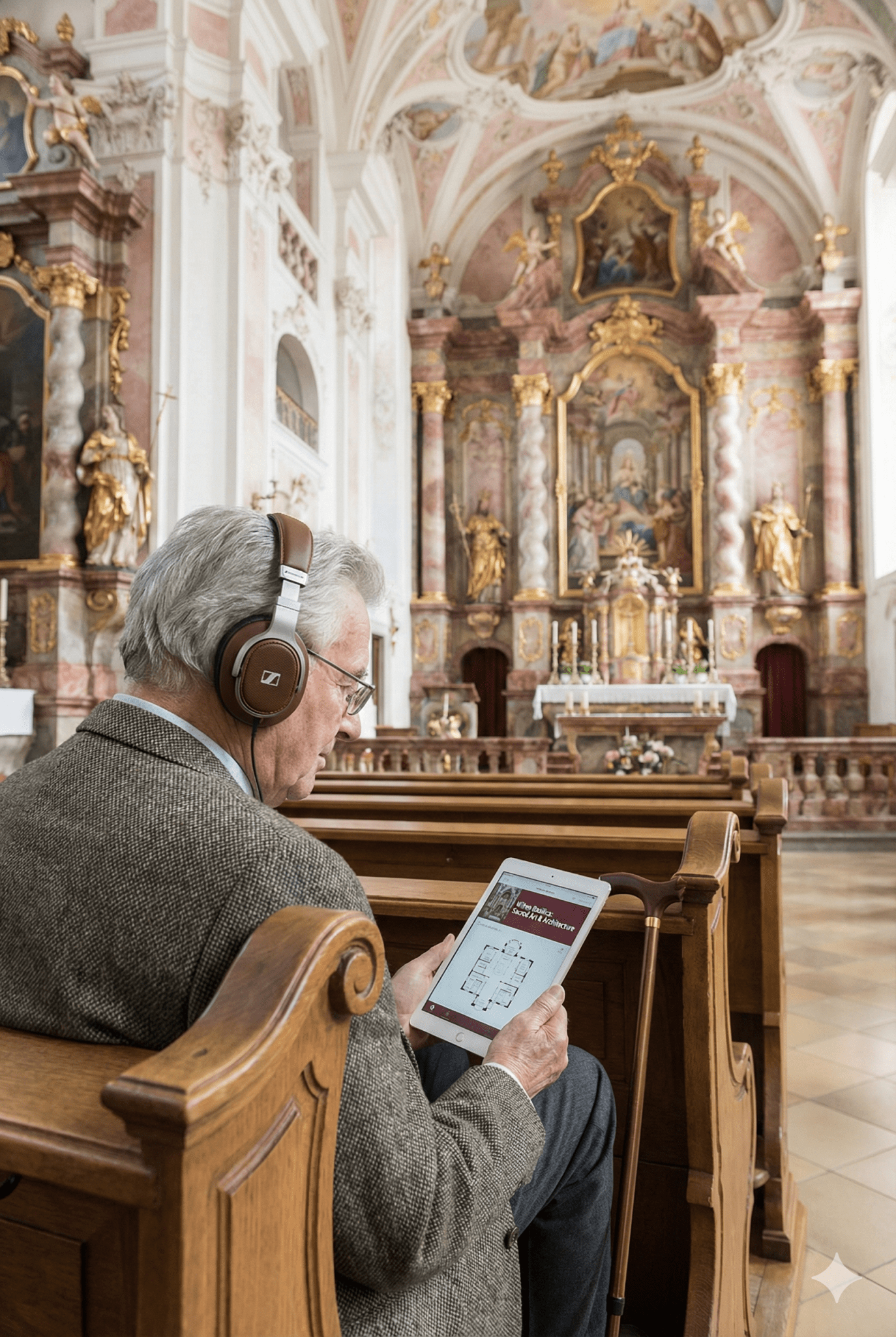 Self-guided audio tour for Innsbruck by Uvamai Niche Tourism, featuring headphones and scenic city views.