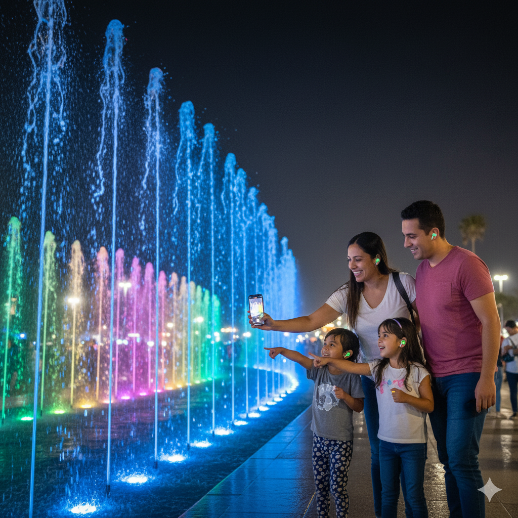 Lima Self-Guided Audio Tour by Uvamai Niche Tourism featuring a smartphone and headphones for exploring city landmarks.