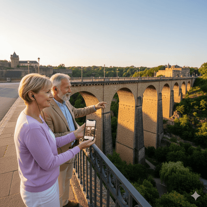 Luxembourg City Self-Guided Audio Tour by Uvamai Niche Tourism, featuring landmarks and scenic views of Luxembourg city.
