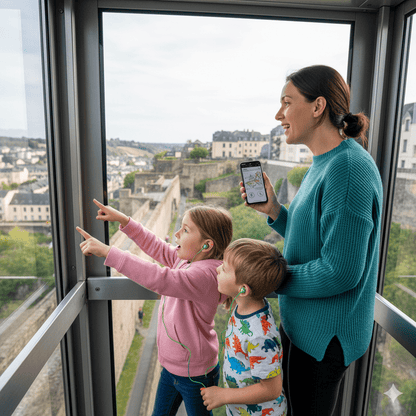 Luxembourg City Self-Guided Audio Tour by Uvamai Niche Tourism, featuring a map and audio device for exploring Luxembourg's landmarks.