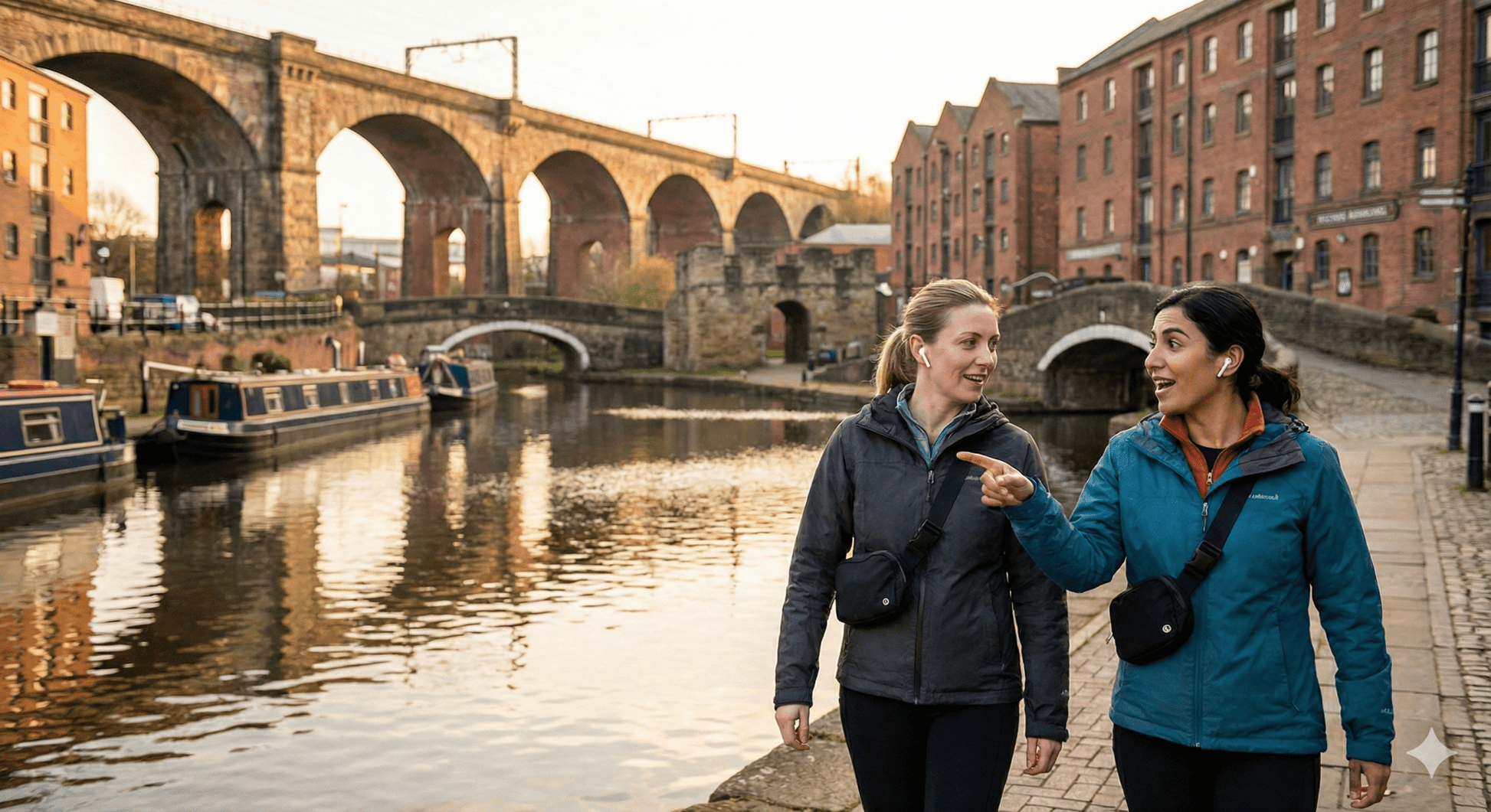 Audio guide for Manchester self-guided tour by Uvamai Niche Tourism, featuring landmarks and city sights in a portable device.