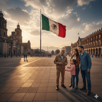 Mexico City self-guided audio tour by Uvamai Niche Tourism, featuring headphones and a smartphone displaying tour details.