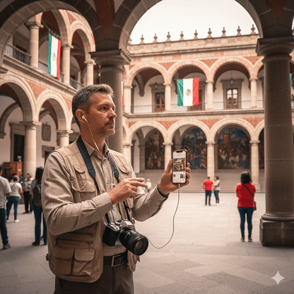 Self-guided audio tour for Mexico City by Uvamai Niche Tourism, featuring historical landmarks and city sights.