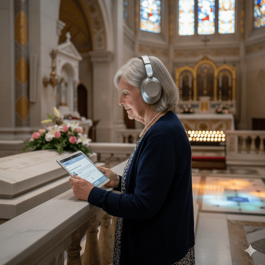 Audio tour device for Monaco, featuring Uvamai Niche Tourism's self-guided audio tour with earphones and tour controls.
