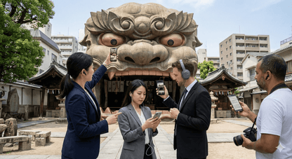 Audio guide for Osaka self-guided tour by Uvamai Niche Tourism, featuring landmarks and city highlights.