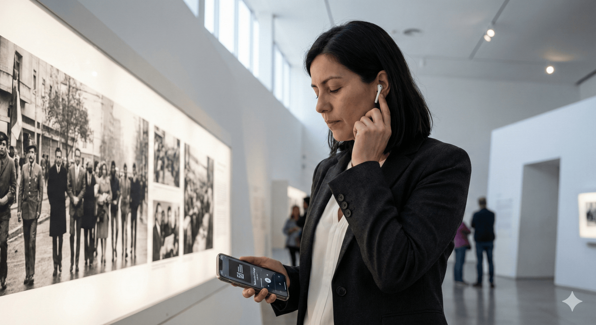 Santiago Self-Guided Audio Tour by Uvamai Niche Tourism, featuring a smartphone with tour app interface on a city background.