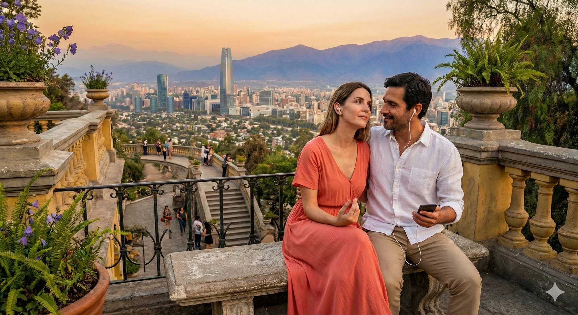 Self-guided audio tour by Uvamai Niche Tourism showcasing Santiago landmarks and scenic city views.