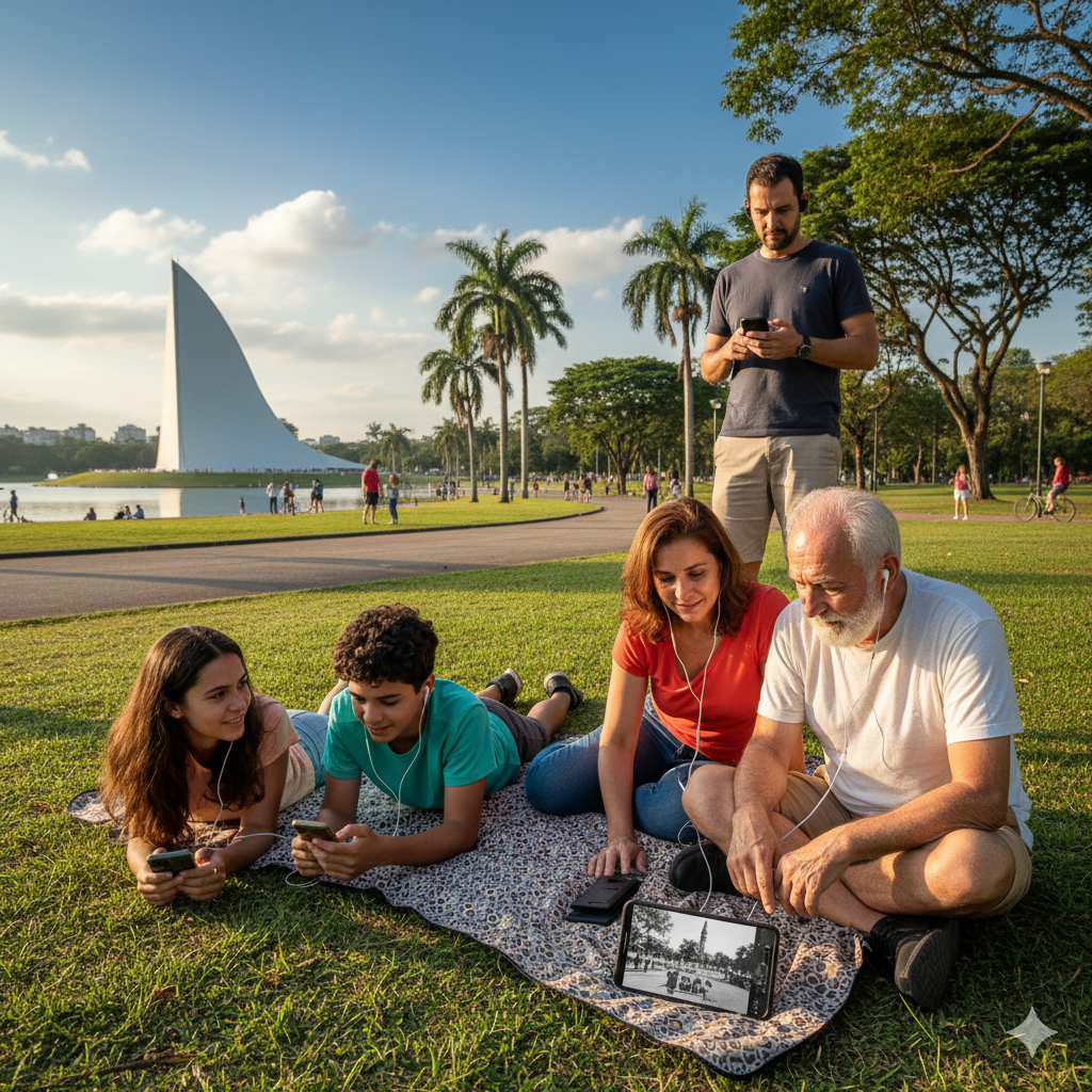 Self-guided audio tour of São Paulo by Uvamai Niche Tourism, featuring landmarks and city highlights in a portable format.