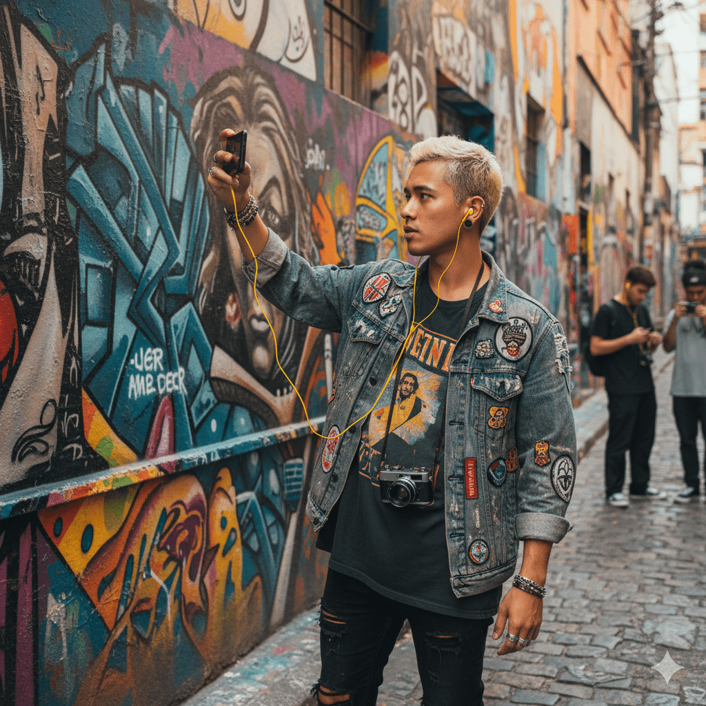 Audio tour guide for São Paulo by Uvamai Niche Tourism, featuring headphones and mobile device for self-guided exploration.