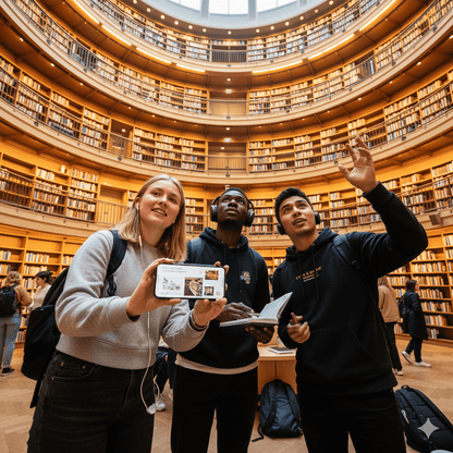 Stockholm self-guided audio tour by Uvamai Niche Tourism, featuring a smartphone and headphones for exploring Stockholm's landmarks.