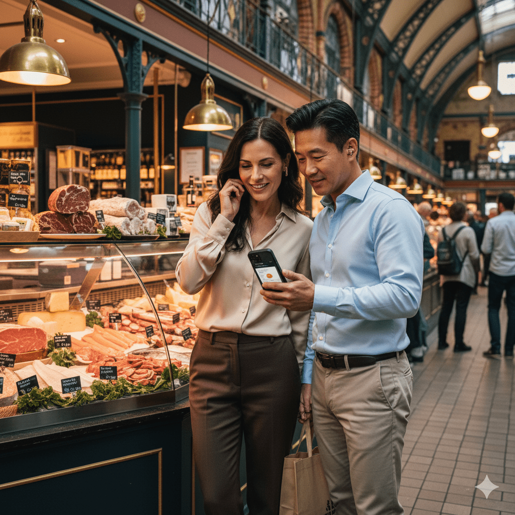 Stockholm Self-Guided Audio Tour by Uvamai Niche Tourism, featuring headphones and tour map on a tablet for exploring Stockholm.