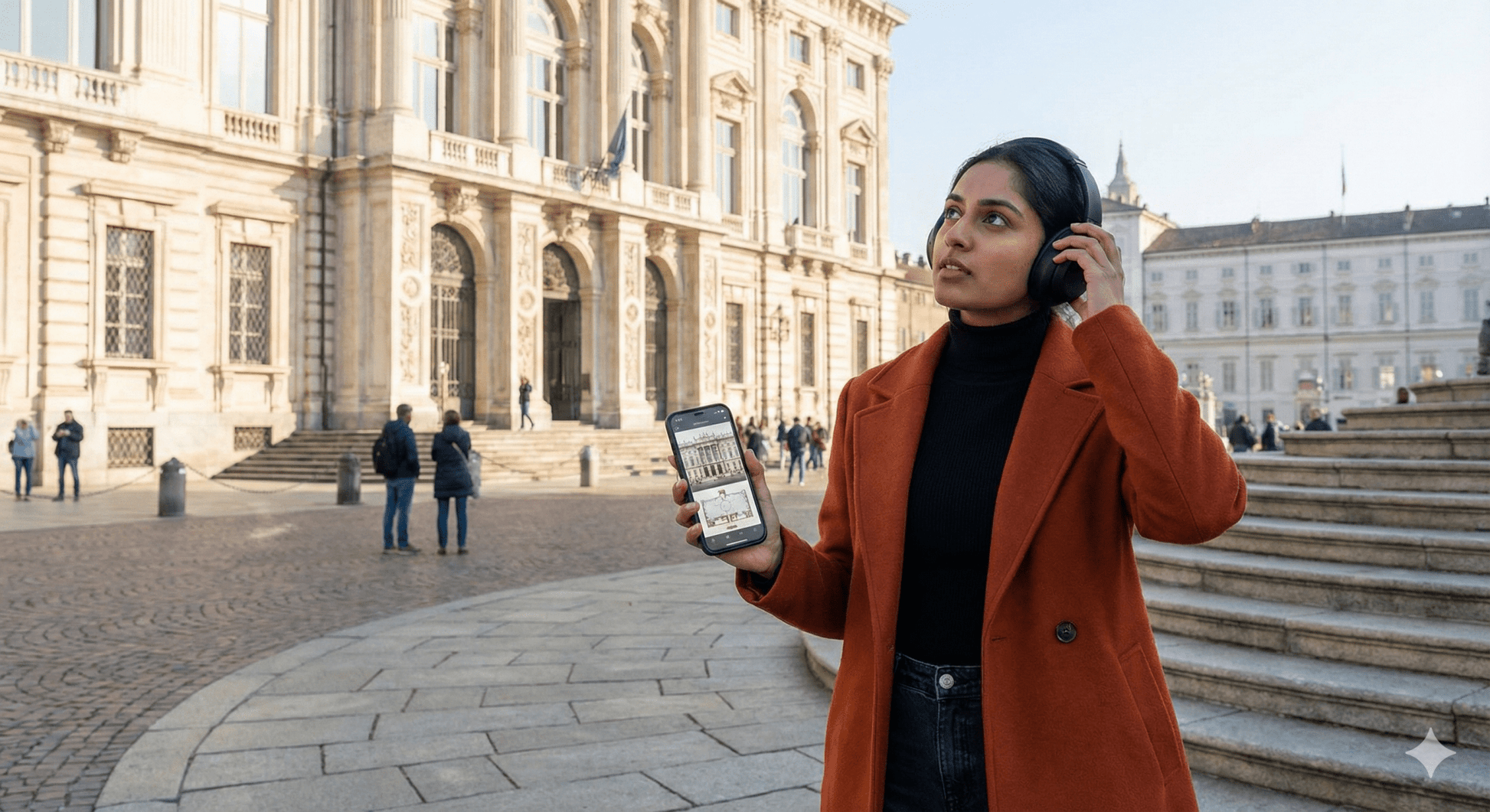 Audio tour guide device for Turin from Uvamai Niche Tourism, featuring a portable audio guide for self-guided city exploration.