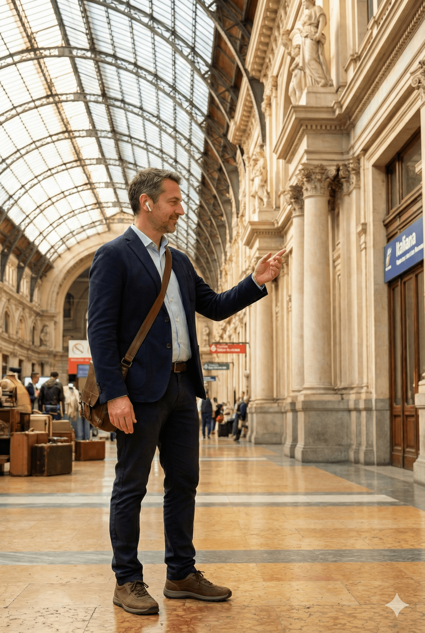Audio tour device for Turin self-guided tour by Uvamai Niche Tourism, showing headphones and tour interface on a mobile screen.