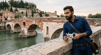 Verona Self-Guided Audio Tour by Uvamai Niche Tourism, portable device with audio guides for exploring Verona's historic sites.