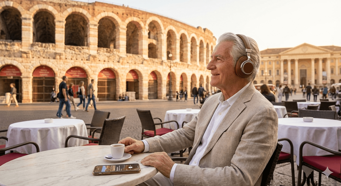 Verona self-guided audio tour by Uvamai Niche Tourism featuring a scenic view of Verona's historic cityscape.
